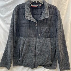 Free Country Gray Full-Zip overlay fleece Jacket men sz L